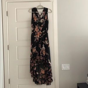 White House black market high low halter tie dress